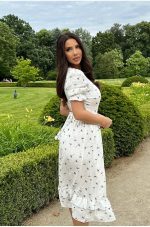 Ariana Wrap Dress – Midi Length, Floral Print - Image 3