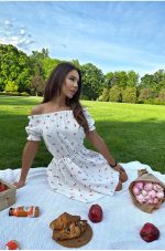 Floral print dress Olena with off-shoulder design - Image 2