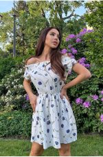 Floral print dress Sabrina with off-shoulder design - Image 3