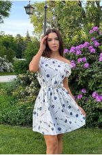 Floral print dress Sabrina with off-shoulder design
